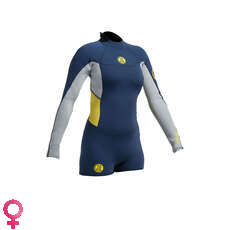 Gul Womens Surflite 2Mm Flatlock Sdl T2 Springsuit - Tinta Azul / Niebla Azul