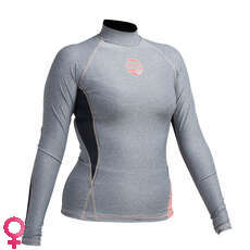 Gul Womens Swami F / L Manga Larga Rashguard - Marl / Negro