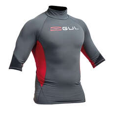 Gul Xola Flatlock Manga Corta Rashguard - Ash / Rojo Gul Xola Flatlock Manga Corta Rashguard - Ash / Rojo