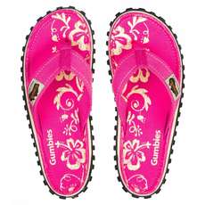 Chanclas De Lona Para Mujer Gumbies Islander - Pink Hibiscus