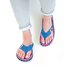 Chanclas Para Mujer Gumbies Islander Canvas - Blue & Pink Stripe