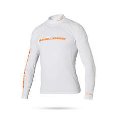 Marine Magic Cube De Manga Larga Camisa De Lycra - Blanco