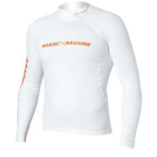 Marine Magic Cube Rash Chaleco / Guardia De Manga Larga De Los Hombres - Blanco Marine Magic Cube Rash Chaleco / Guardia De Manga Larga De Los Hombres - Blanco