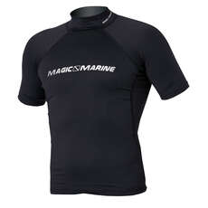 Marine Magic Cube Rash Chaleco / Guardia De Manga Corta De Los Hombres - Negro