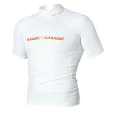 Marine Magic Cube Rash Chaleco / Guardia De Manga Corta De Los Hombres - Blanco Marine Magic Cube Rash Chaleco / Guardia De Manga Corta De Los Hombres - Blanco