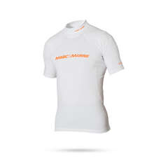 Marine Magic Cube Manga Corta Camisa De Lycra - Blanco