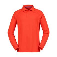 Musto Evolución Bloqueador Solar Polo Largo De La Manga - Anaranjado Del Fuego