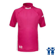 Campeonato Juvenil Musto Bloqueador Solar De Manga Corta Rash Guard - Cerise