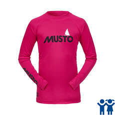 Musto Juvenil Insignias Uv De Secado Rápido Rash Guard - Cerise