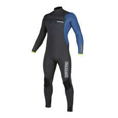 Traje De Neopreno Completo Mystic Majestic 5 / 3Mm Con Cremallera Frontal - Gris Azul