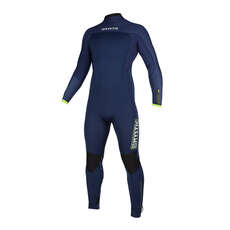 Traje De Neopreno Completo Mystic Marshall 3 / 2Mm Con Cremallera Trasera - Azul Marino / Lima