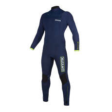 Traje De Neopreno Completo Mystic Marshall 5 / 3Mm Con Cremallera Frontal - Azul Marino / Lima