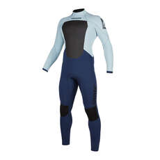 Traje De Neopreno Completo Mystic Star 4 / 3Mm Con Cremallera Trasera - Azul Marino / Gris