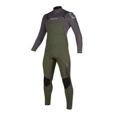Traje De Neopreno Completo Mystic Star 4 / 3Mm Con Cremallera Frontal Doble - Gris Verde