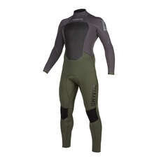 Traje De Neopreno Completo Mystic Star 5 / 3Mm Con Cremallera Trasera - Gris Verde