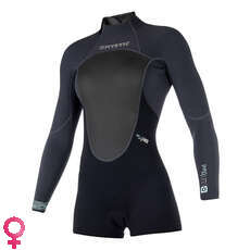 Mystic Para Mujer Marca 3 / 2Mm Back-Zip Longarm Shorty Wetsuit - Negro