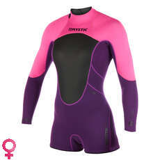 Mystic Para Mujer Marca 3 / 2Mm Back-Zip Longarm Shorty Wetsuit - Púrpura Mystic Para Mujer Marca 3 / 2Mm Back-Zip Longarm Shorty Wetsuit - Púrpura