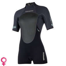 Mystic Para Mujer Marca 3 / 2Mm Bzip Flatlock Shorty Wetsuit - Negro Mystic Para Mujer Marca 3 / 2Mm Bzip Flatlock Shorty Wetsuit - Negro