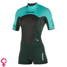 Mystic Para Mujer Marca 3 / 2Mm Bzip Flatlock Shorty Wetsuit - Teal Mystic Para Mujer Marca 3 / 2Mm Bzip Flatlock Shorty Wetsuit - Teal