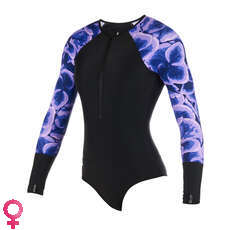 Mystic Womens Dazzled Longarm Lycra Rash Suit - Púrpura