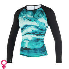 Mystic Womens Dazzled Longarm Shorty Rash Vest - Menta