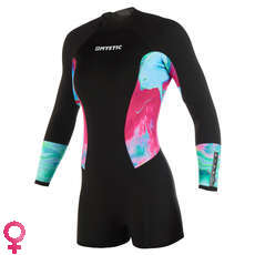 Mystic Diva Para Mujer 3/2 Mm Bzip Longarm Shorty Wetsuit - Aurora