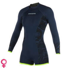 Traje De Baño Mystic Para Mujer Diva 3 / 2Mm Bzip Longarm Shorty - Azul Marino / Lima Traje De Baño Mystic Para Mujer Diva 3 / 2Mm Bzip Longarm Shorty - Azul Marino / Lima