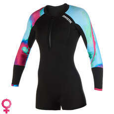 Mystic Womens Diva 3 / 2Mm Fzip Longarm Shorty Wetsuit - Aurora