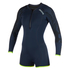 Mystic - Diva Para Mujer 3/2 Mm Fzip Longarm Shorty - Azul Marino / Lima