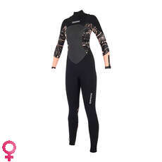 Traje De Neopreno Para Mujer Mystic Diva 4 / 3Mm Con Doble Cremallera Delantera - Negro / Rosa