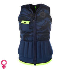 Mystic Womens Diva Front-Zip Wake Impacto Chaleco - Azul Marino / Lima Mystic Womens Diva Front-Zip Wake Impacto Chaleco - Azul Marino / Lima