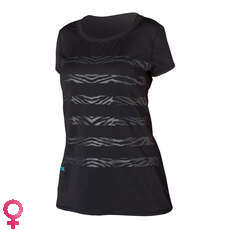 Mystic Cebra Para Mujer De Manga Corta De Secado R?pido - Negro