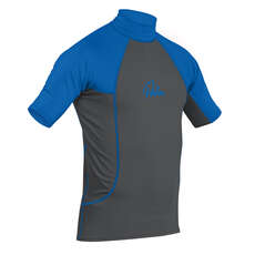 Palm Shortsleeve Rash Guard - Gris Jet / Bleu