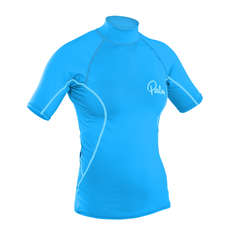 Mangas Cortas Palm Womens Rash Guard - Aqua