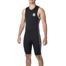 Rip Curl Aggrolite Back-Zip Short John Traje De Neopreno - Negro