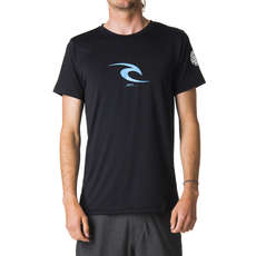 Icono De Manga Corta Rip Curl Rash Guard Uv Tee - Negro