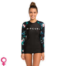 Rip Curl Para Mujer De Manga Larga Cloud Break Relaxed Uv Tee - Negro