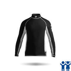 Zhik Niños De Manga Larga Spandex Rash Chaleco / Guardia - Negro / Gris