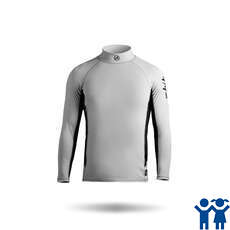 Zhik Niños De Manga Larga Spandex Rash Chaleco / Guardia - Ash Zhik Niños De Manga Larga Spandex Rash Chaleco / Guardia - Ash