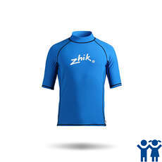 Manga Corta Zhik Ni?os Spandex Rash Chaleco / Guardia - Cyan
