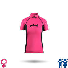 Manga Corta Zhik Ni?os Spandex Rash Chaleco / Guardia - Rosa