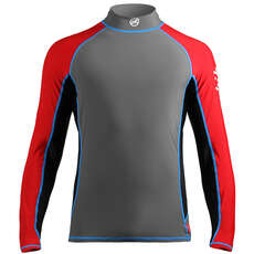 Zhik Manga Larga Para Hombre Spandex Rash Chaleco / Guardia - Gris / Rojo Zhik Manga Larga Para Hombre Spandex Rash Chaleco / Guardia - Gris / Rojo