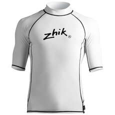 Zhik Para Hombre De Manga Corta Spandex Rash Chaleco / Guardia - Crujiente Blanca Zhik Para Hombre De Manga Corta Spandex Rash Chaleco / Guardia - Crujiente Blanca