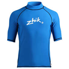Manga Zhik Mens Short Spandex Rash Chaleco / Guardia - Cyan Manga Zhik Mens Short Spandex Rash Chaleco / Guardia - Cyan