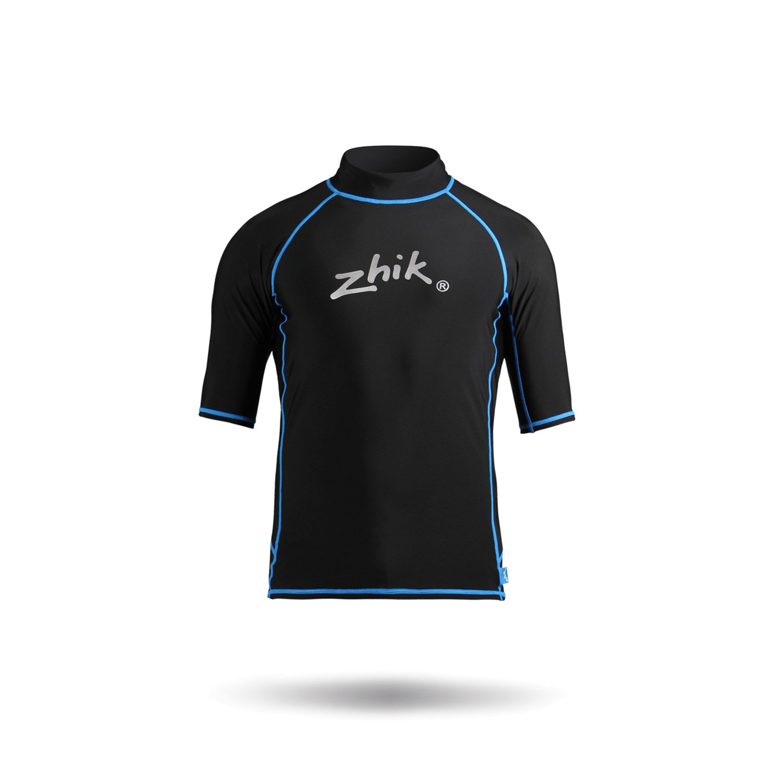 Manga Corta Zhik Ni?os Spandex Rash Chaleco / Guardia - Negro / Cyan